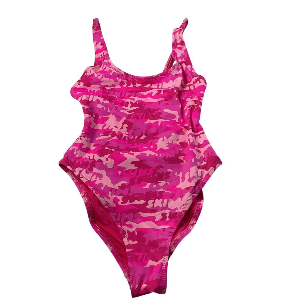 SKIMS Pink Camouflage One-Piece Bikini-Style Swimsuit